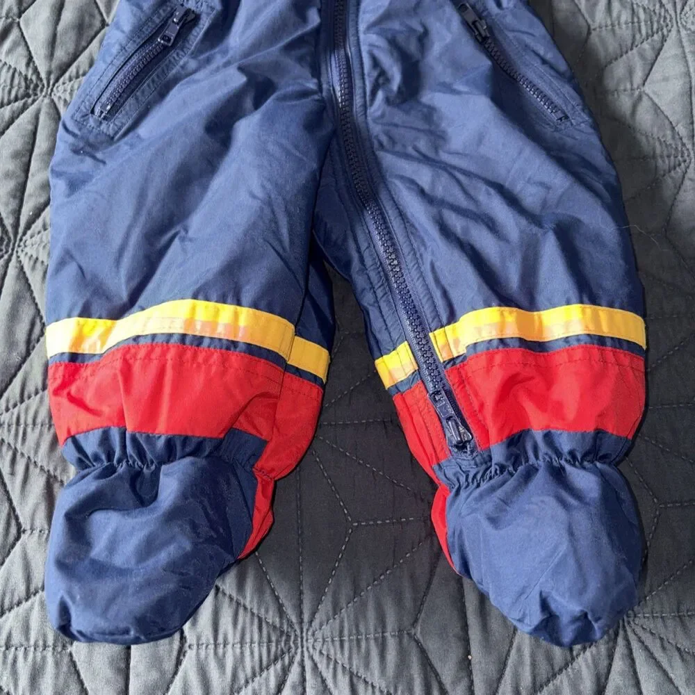 VTG 80/90s Oshkosh Baby B’gosh Snowsuit Colorblock 12m Bunting